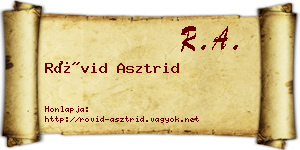 Rövid Asztrid névjegykártya